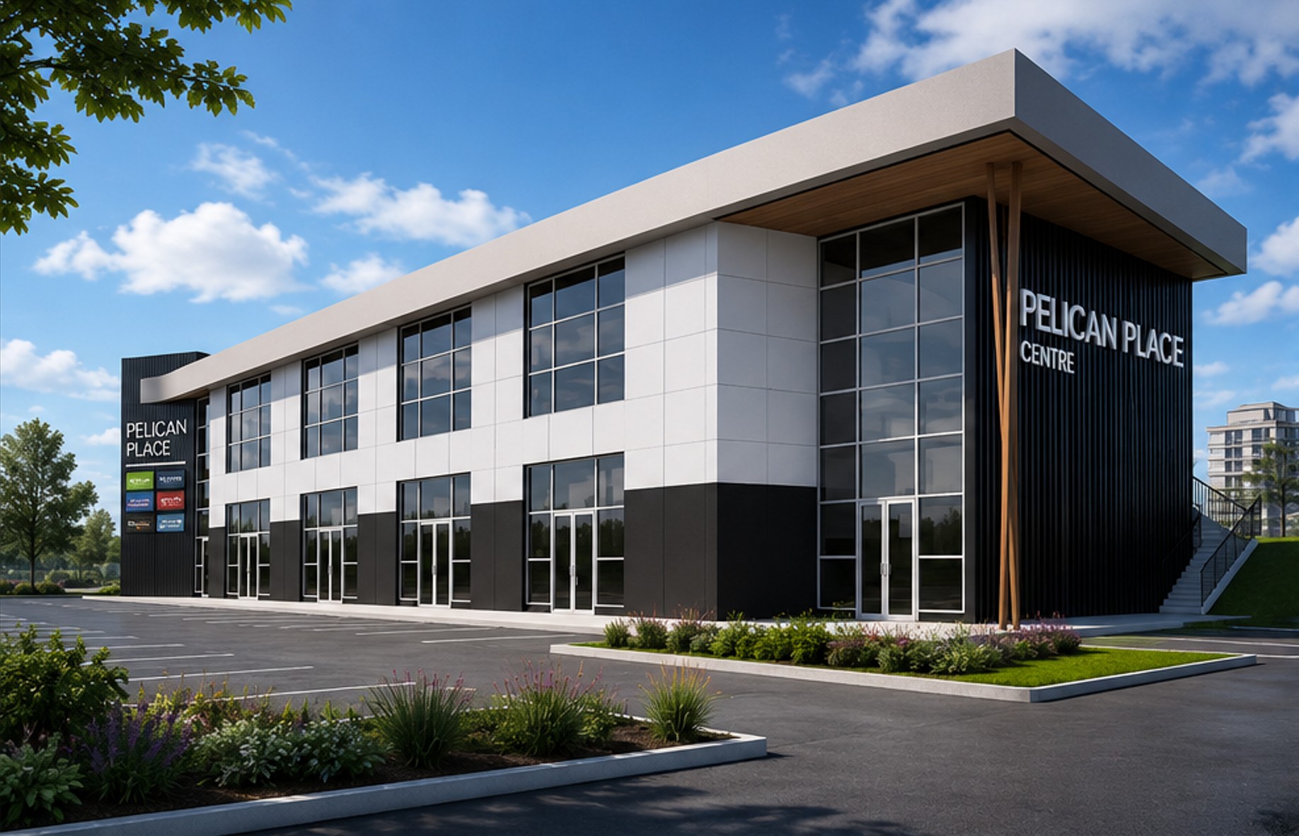 Pelican Place Commercial Centre exterior, Sylvan Lake Alberta