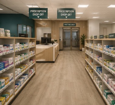 Trinity Pharmacy interior, Eastview Centre Plaza, Red Deer
